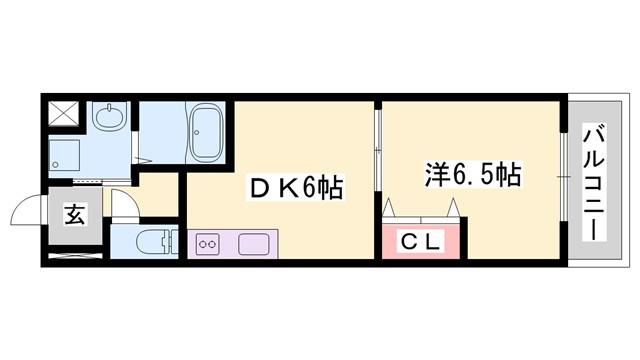 ノースエスペランサ(1DK/2階)の間取り写真