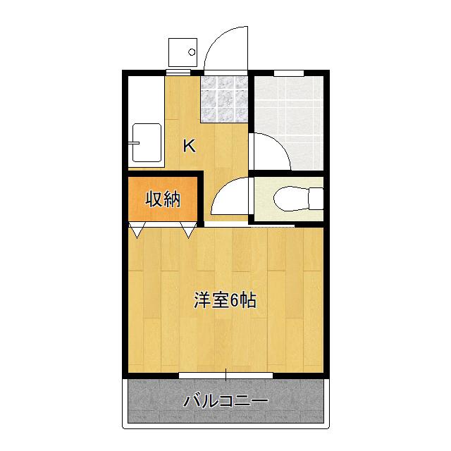 LAND HOUSE(1K/2階)の間取り写真