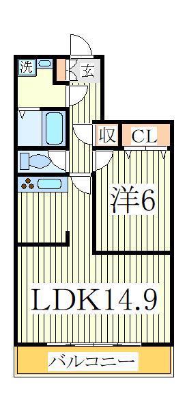 FREAHEIM(1LDK/4階)の間取り写真