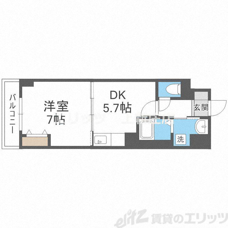 インプルーブ天六(1LDK/4階)の間取り写真