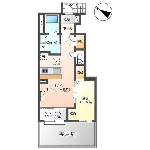 SOURIRE(1LDK/1階)の間取り写真