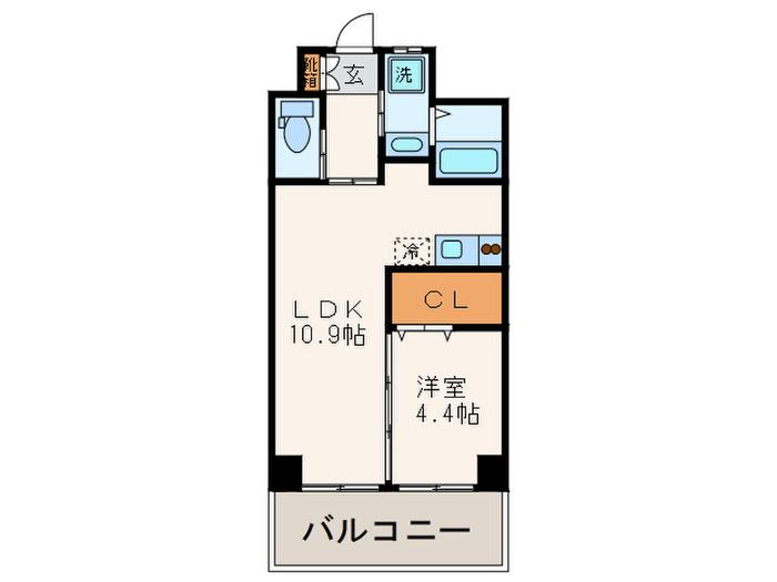 レジデンス住吉(1LDK/10階)の間取り写真