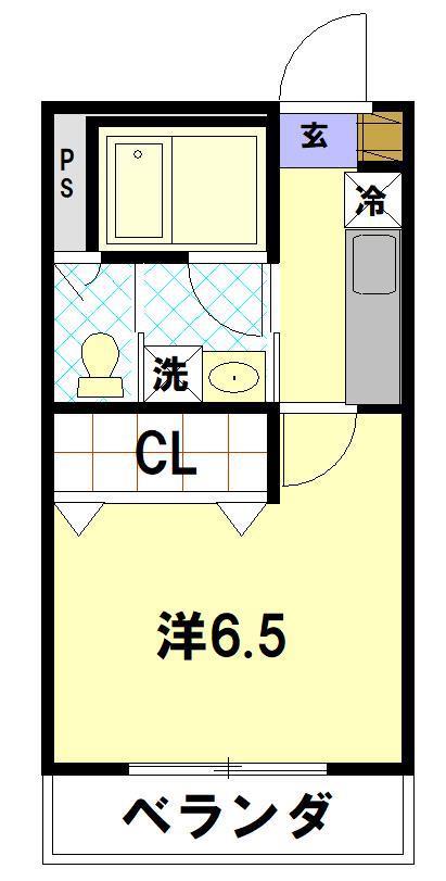 第1塚本ハイツ(1K/5階)の間取り写真