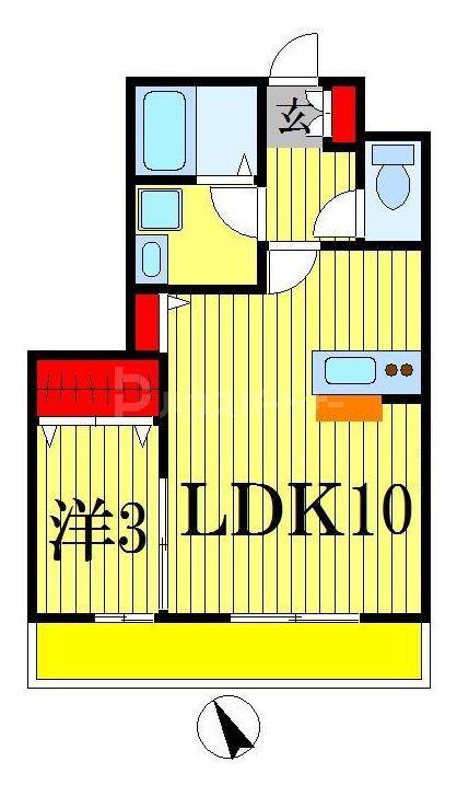 シャルマンコート(1LDK/2階)の間取り写真