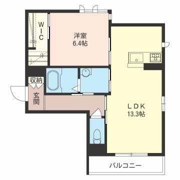 グレイス(1LDK/3階)の間取り写真