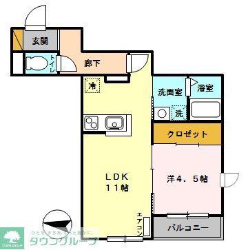 メゾン・ド・シャトン(1LDK/2階)の間取り写真