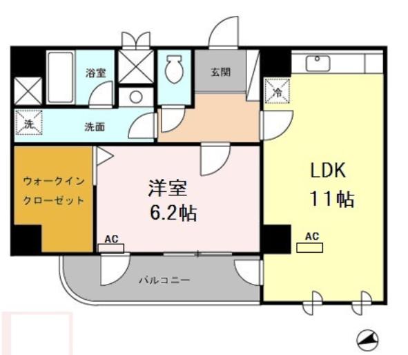 藤陽ビル(1LDK/4階)の間取り写真