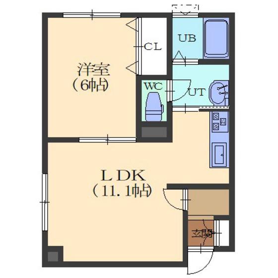 T&KII(1LDK/3階)の間取り写真