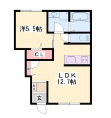 メイプルハイム(1LDK/1階)の間取り写真