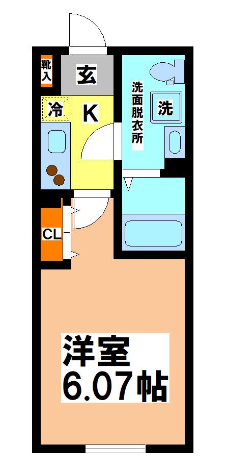 GATE RESIDENCE MITAKA(1K/2階)の間取り写真