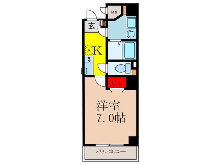TUKASAレジデンス(1K/3階)の間取り写真