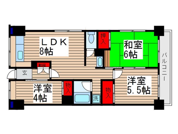 ソレイユ久保(3LDK/3階)の間取り写真