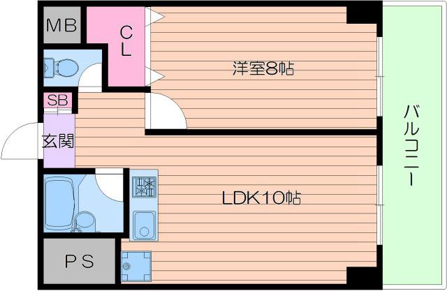 モンテベルデ北田辺(1LDK/3階)の間取り写真