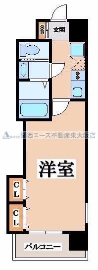 ラグゼ布施北II(1K/10階)の間取り写真