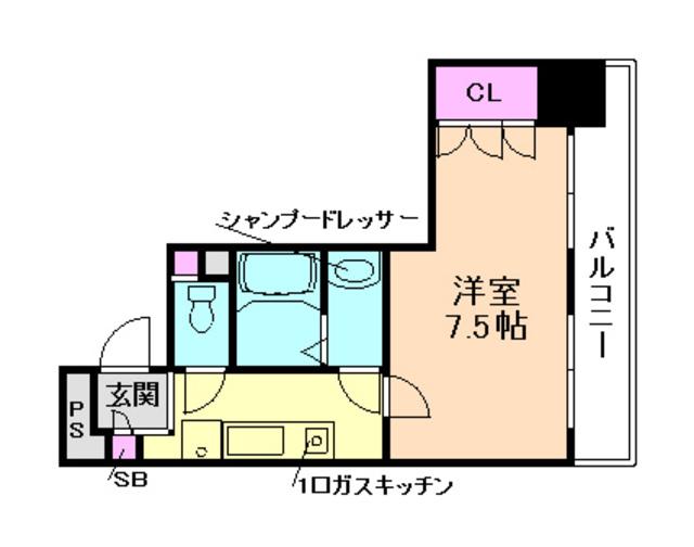 ODESSA北梅田(1K/6階)の間取り写真