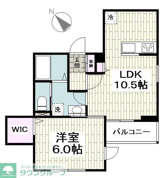 フレール松が枝(1LDK/1階)の間取り写真
