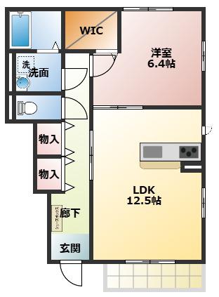 ルーナ・ジェーナ(1LDK/1階)の間取り写真