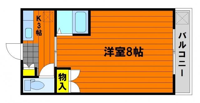 メゾン フルールII(1K/2階)の間取り写真