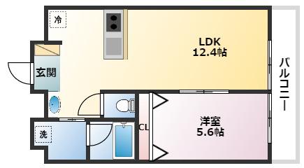 クレストコウベ(1LDK/2階)の間取り写真