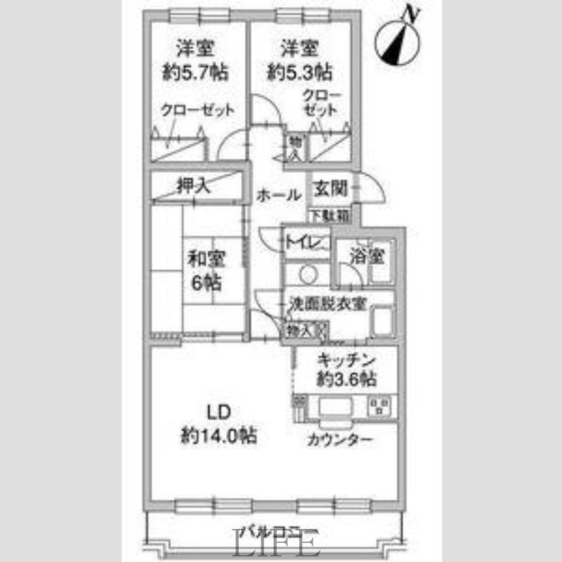 パーク・ノヴァひばりが丘南(3LDK/1階)の間取り写真