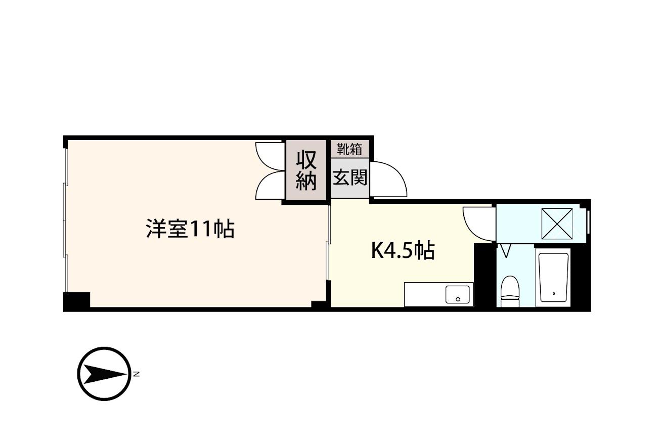 アシスト第11秋田マンション(1K/2階)の間取り写真