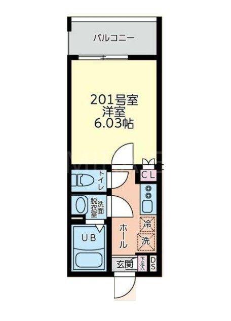 フルセイル中山II(1K/2階)の間取り写真