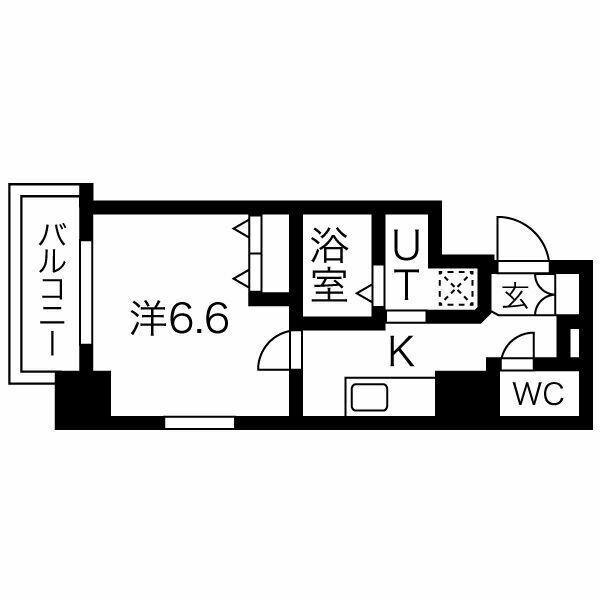 THE RESIDENCE SHIGAHONDORI(1K/8階)の間取り写真