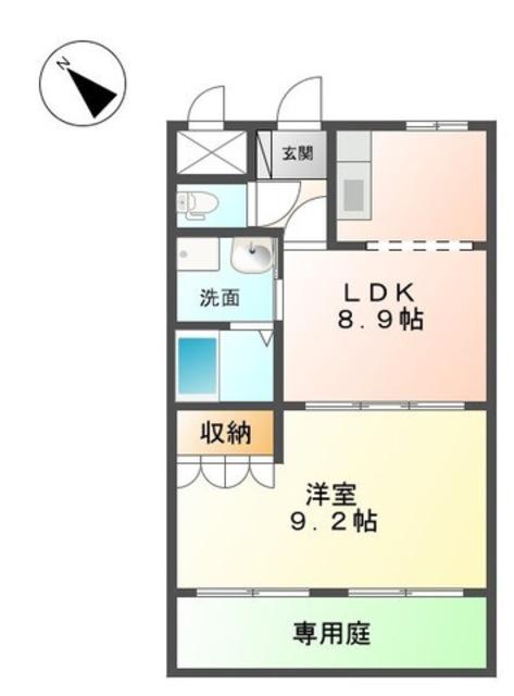 レガロ・パドレI(1LDK/1階)の間取り写真