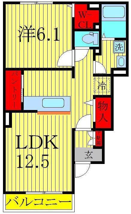 グランドハウスMT5(2LDK/1階)の間取り写真