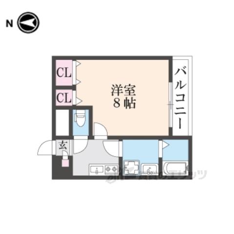 ドムス寝屋川(1K/2階)の間取り写真