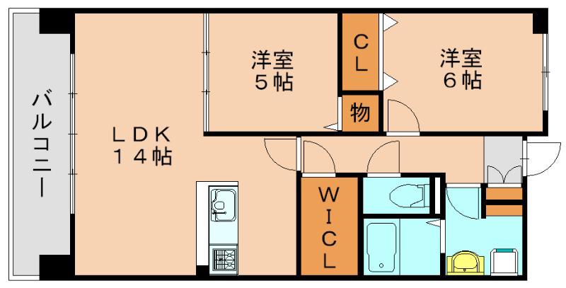 ネクスト吉塚(2SLDK/10階)の間取り写真