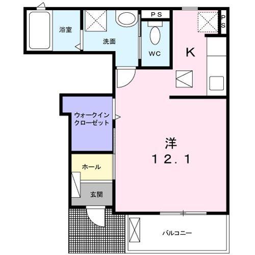 アヴァンス(1K/1階)の間取り写真