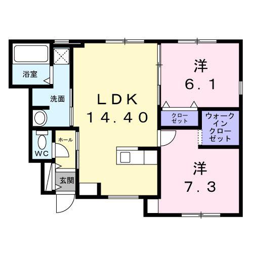 IRいしかわ鉄道 松任駅 徒歩17分 2階建 新築(2LDK/1階)の間取り写真