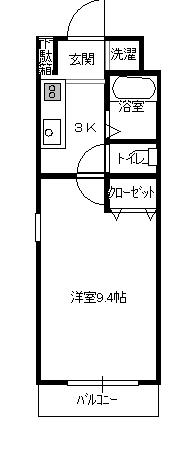 MINT HOUSE(1K/3階)の間取り写真