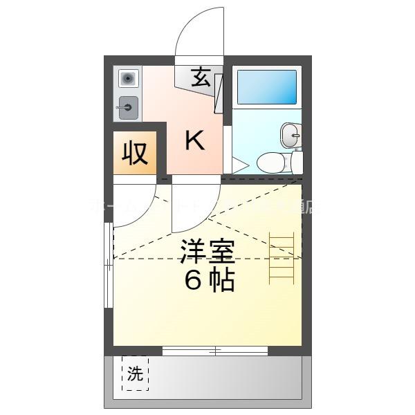 フォレスト小池(1K/1階)の間取り写真