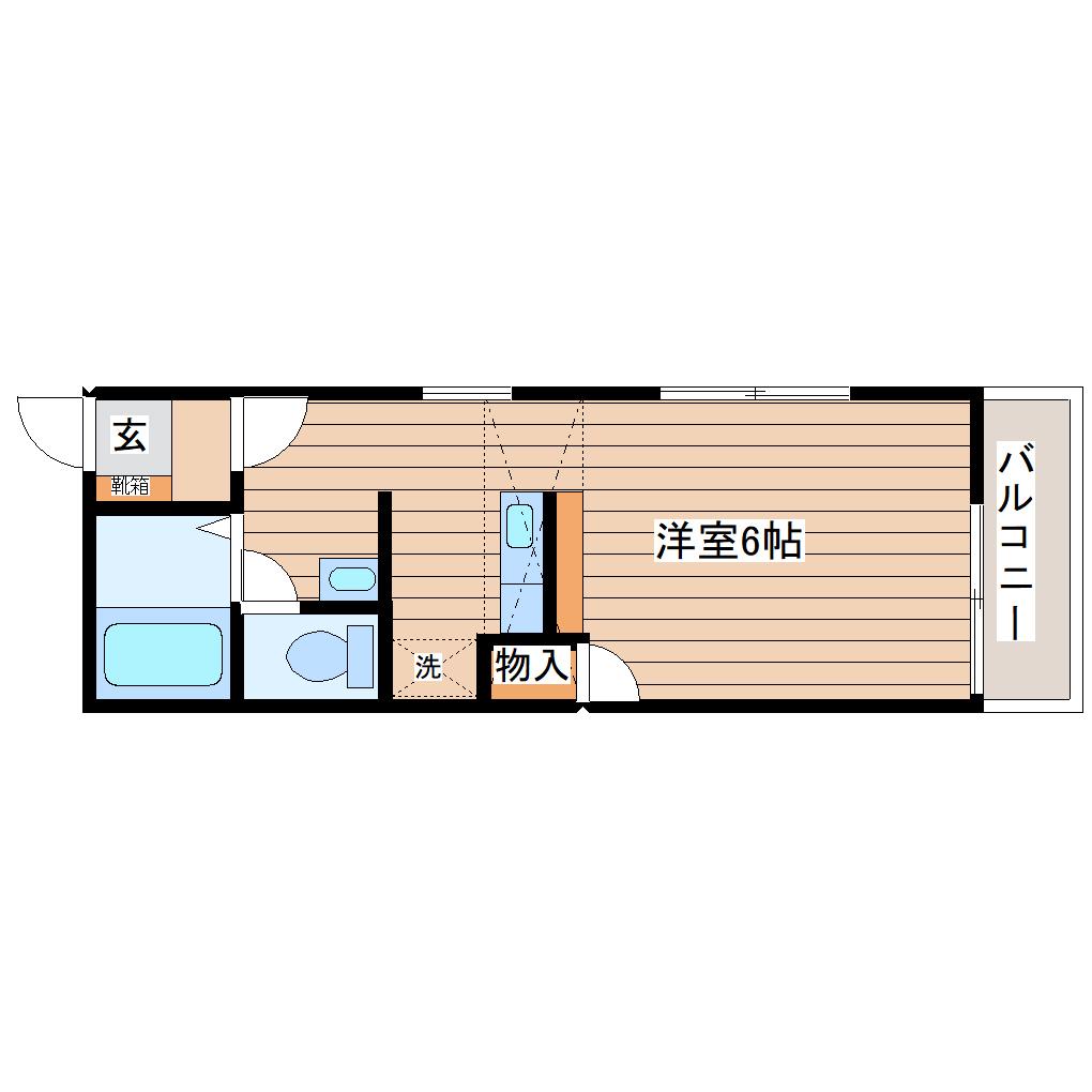 Gテラス(ワンルーム/1階)の間取り写真
