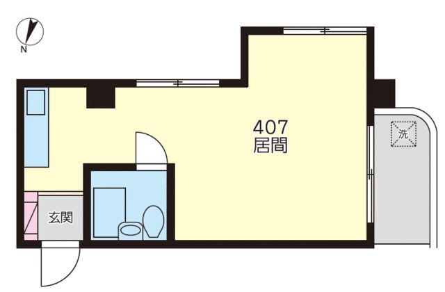 本町マンション(ワンルーム/4階)の間取り写真