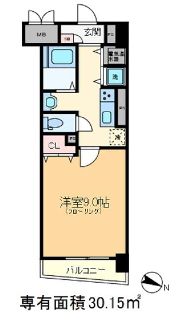 ルミエール(1K/3階)の間取り写真