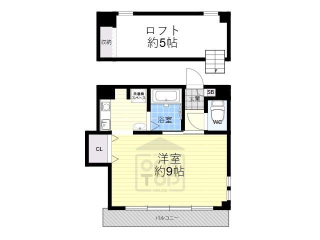 リーベンあさひ総持寺(1K/2階)の間取り写真