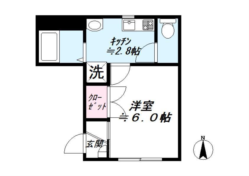 メゾンレコルト(1K/2階)の間取り写真