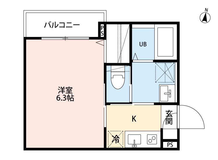SOLARE 元町(1K/1階)の間取り写真
