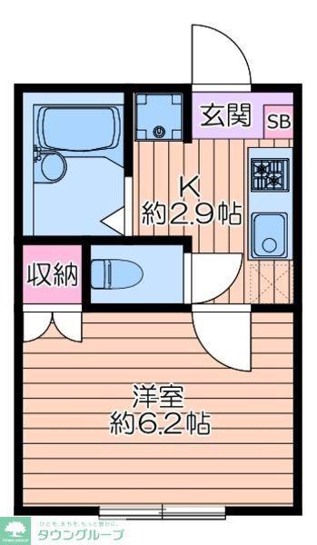 ソル・フルール(1K/1階)の間取り写真