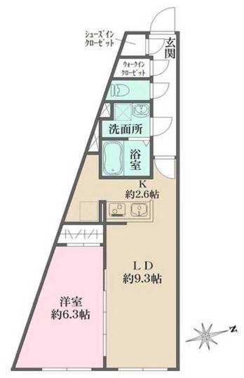 グローリオシェルト杉並方南町(1LDK/3階)の間取り写真
