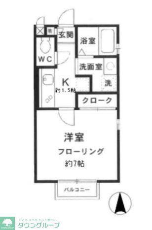コートロベリア(1K/2階)の間取り写真