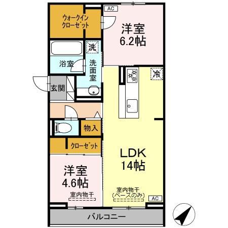 SHINE FORT(2LDK/3階)の間取り写真