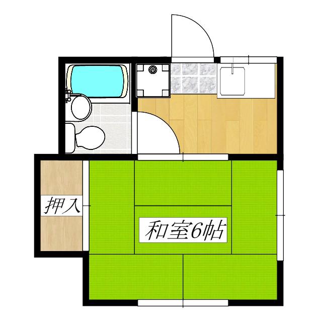タマハイツ(1K/2階)の間取り写真