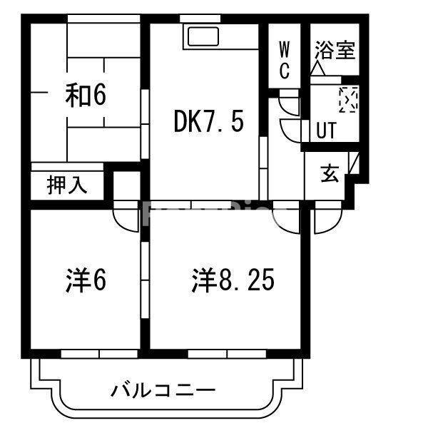 メゾン出町(3DK/3階)の間取り写真