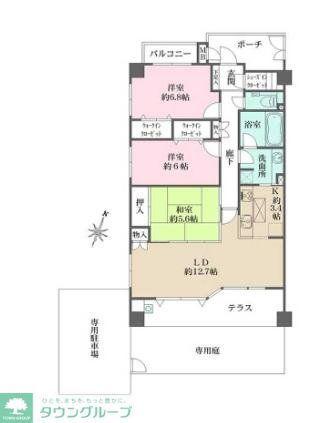 センチュリーハイツ西馬込(3LDK/1階)の間取り写真