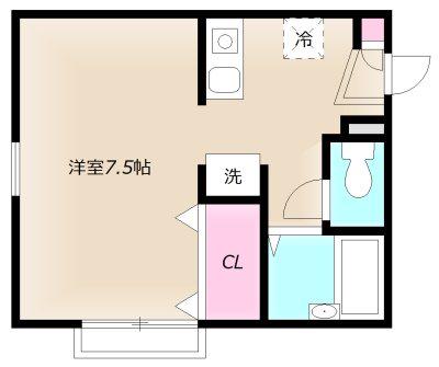 メゾンルペール(1K/1階)の間取り写真