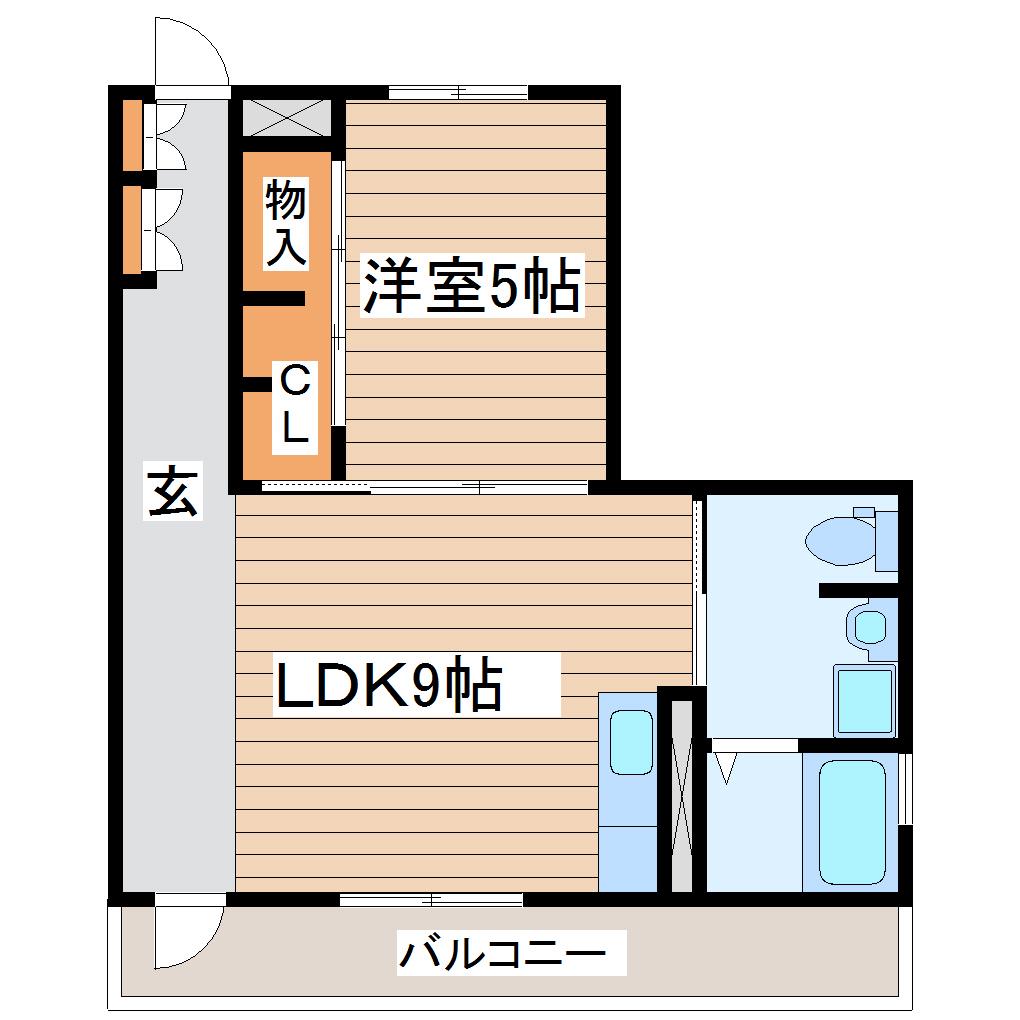 台原エミネンス(1LDK/2階)の間取り写真